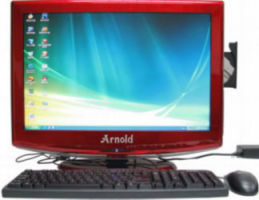 22" All-in-one LCD+PC Computer (Red)
