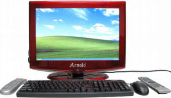 19" All-in-one LCD+PC+TV Computer (Red)