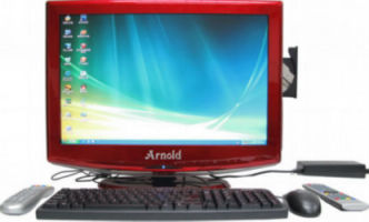 22" All-in-one LCD+PC+TV Computer (Red)